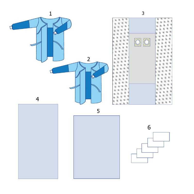 Комплект одягу та покриттів операційних для ангіографії №8А Taipan-Pharm стерильний